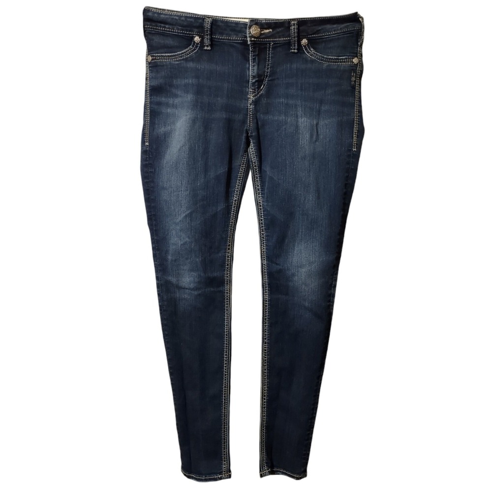 Silver Jeans Co Jeans Women's W30/L31 Suki High Super Skinny Jeans Embroidered